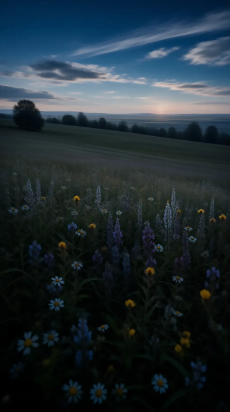Twilight Wildflower Field