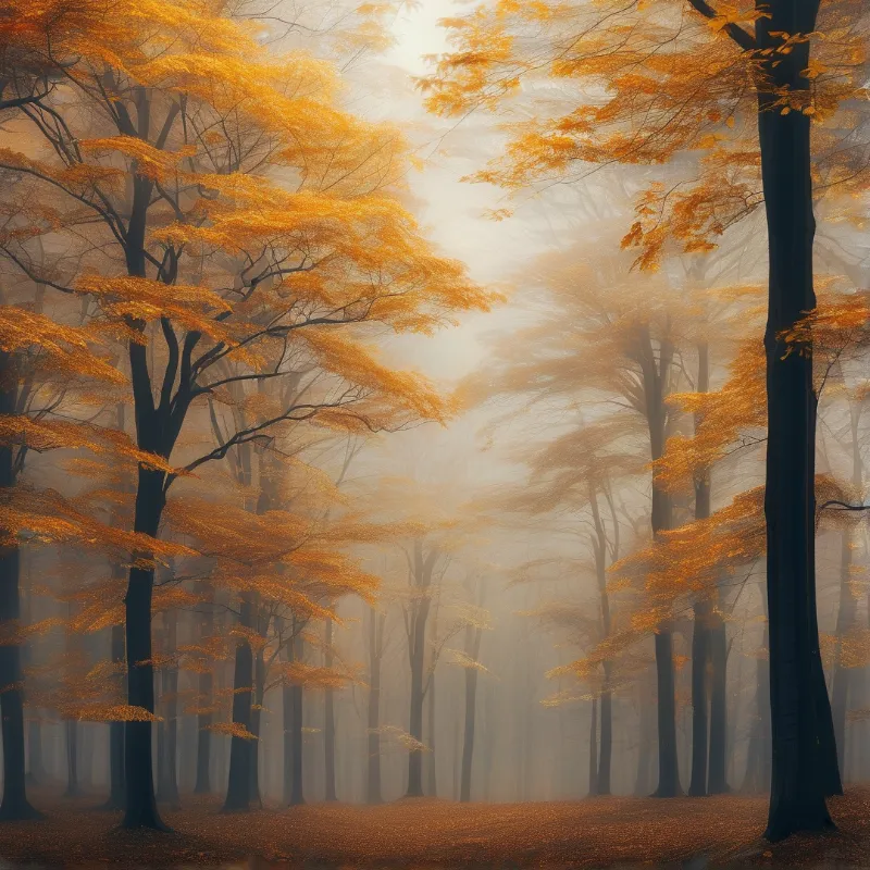 Misty Autumn Forest