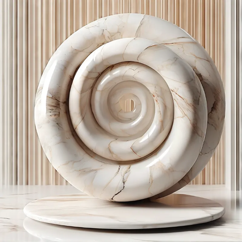 Polished Marble Spiral Art