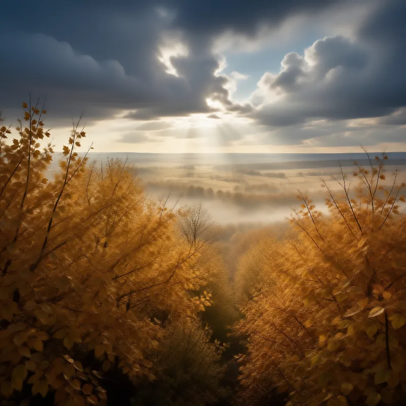 Autumn Valley Sunlight