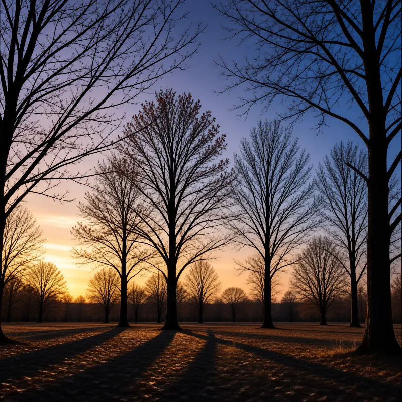 Trees at Sunset Landscape