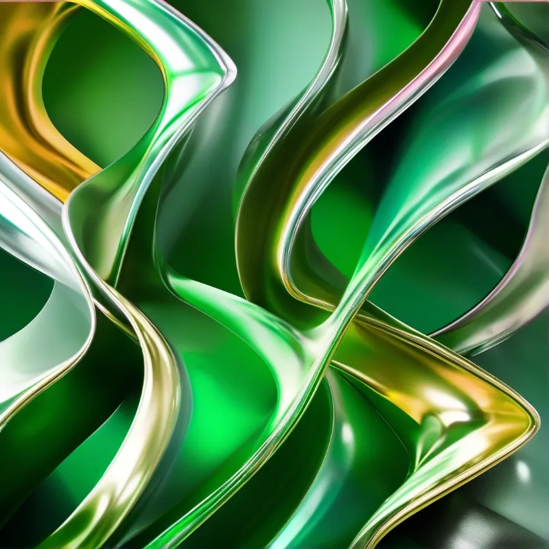 Abstract Green Metallic Flow