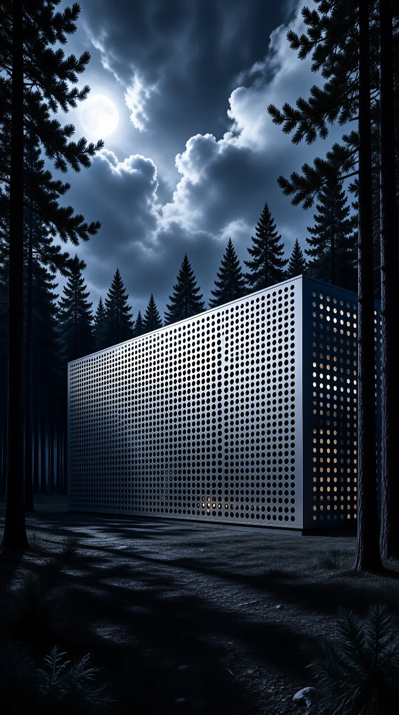 Perforated Pavilion in Forest