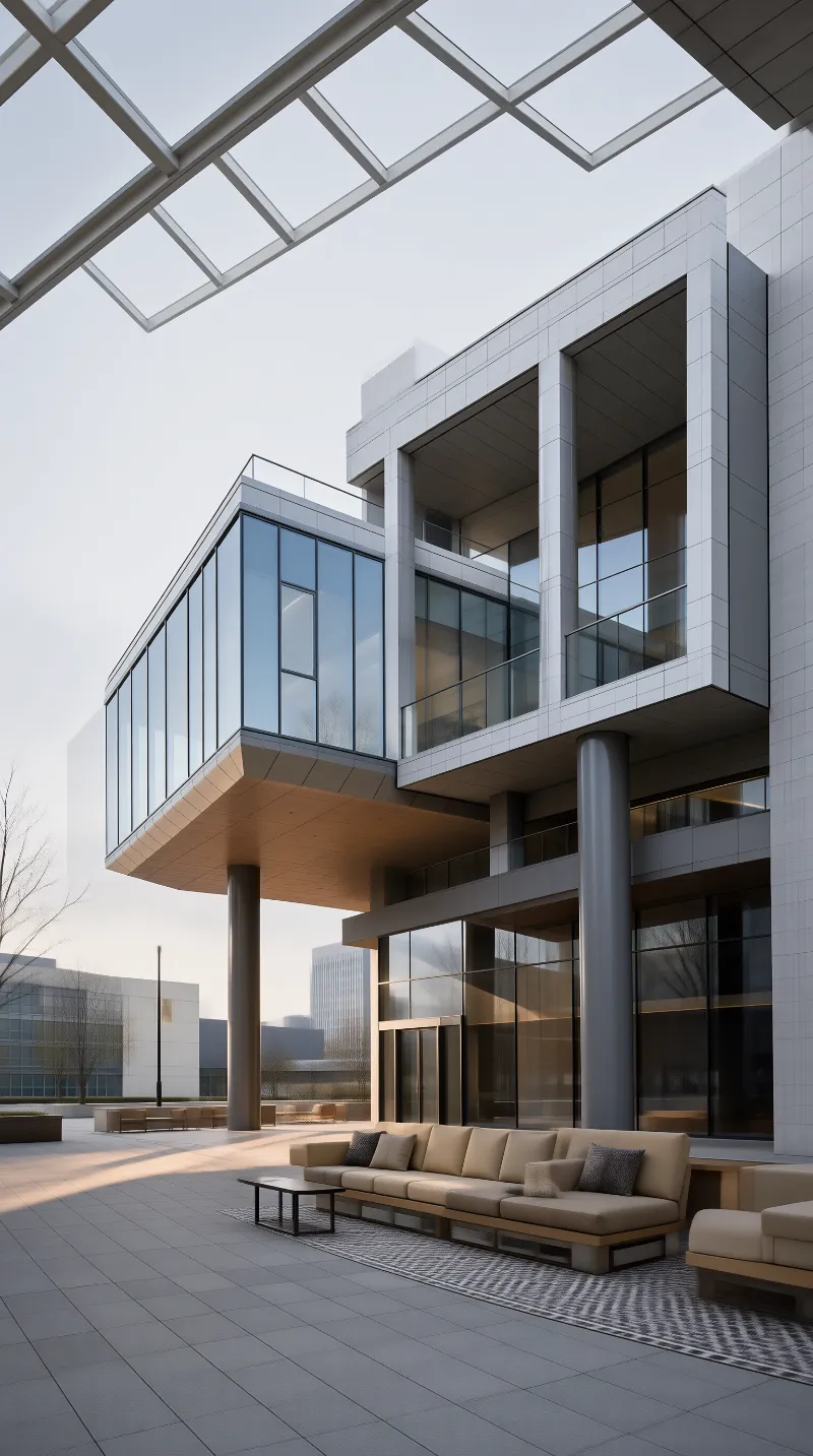 Glass Pavilion in Urban Courtyard