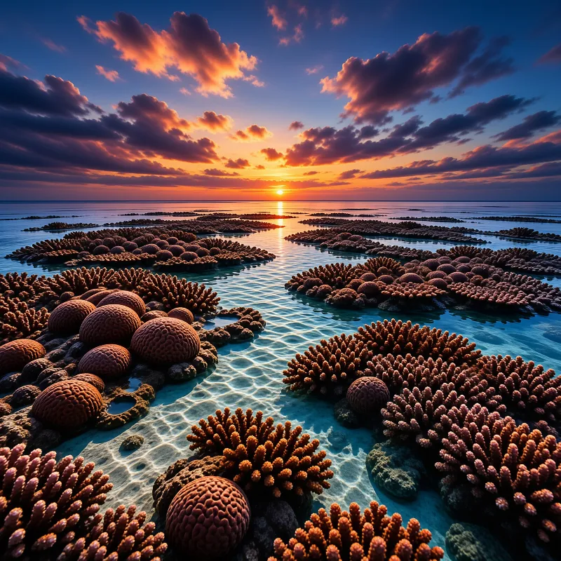 Sunset over Coral Reefs