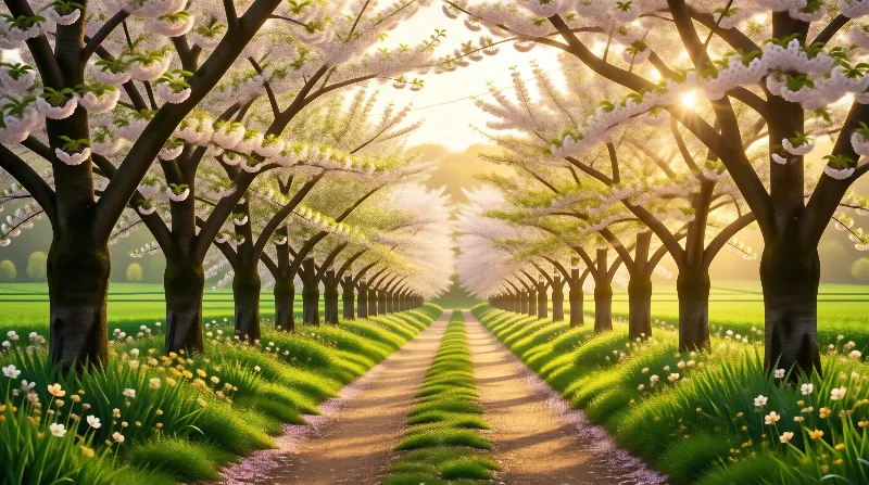 Cherry Blossom Tunnel Path