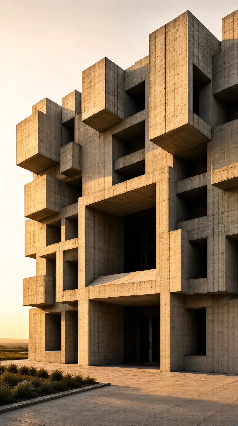 Brutalist Concrete Geometry