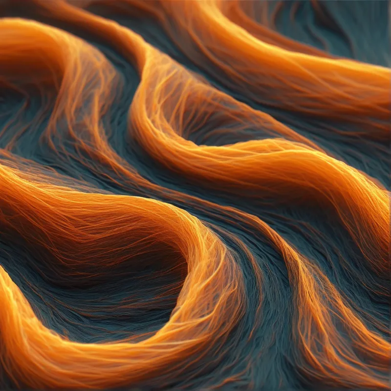 Orange and Blue Silk Waves