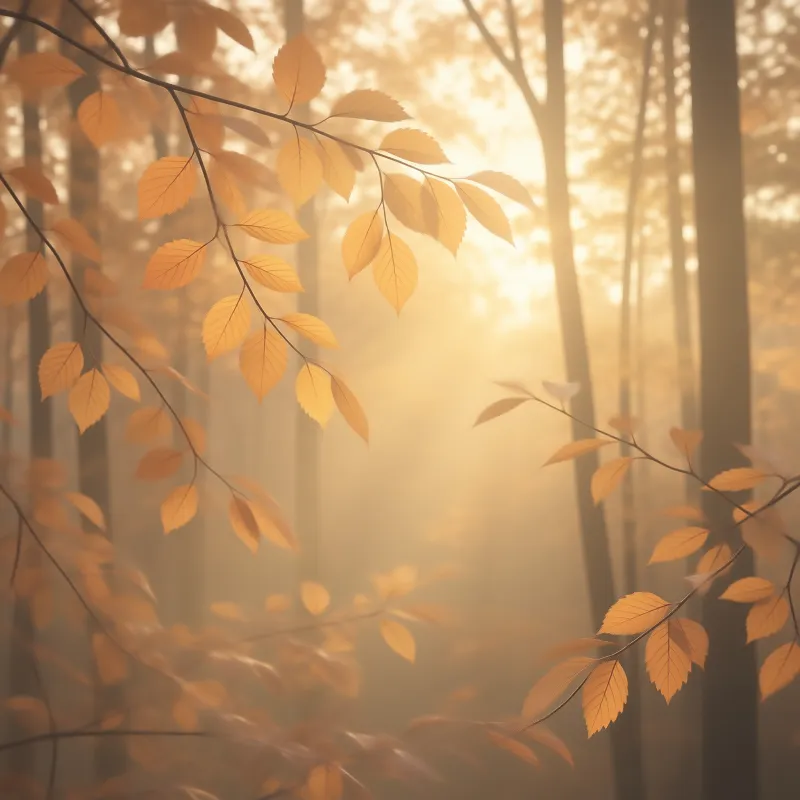 Golden Autumn Forest Scene