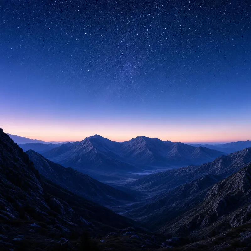 Mountain Night Sky View