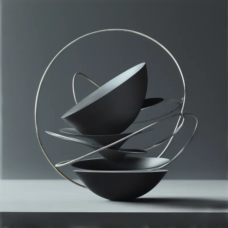 Abstract Sculpture of Stacked Bowls