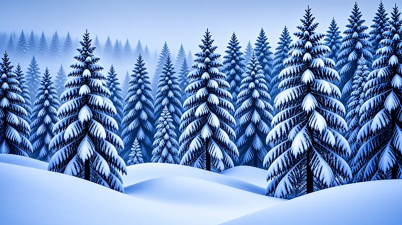 Winter Forest Snow Scene