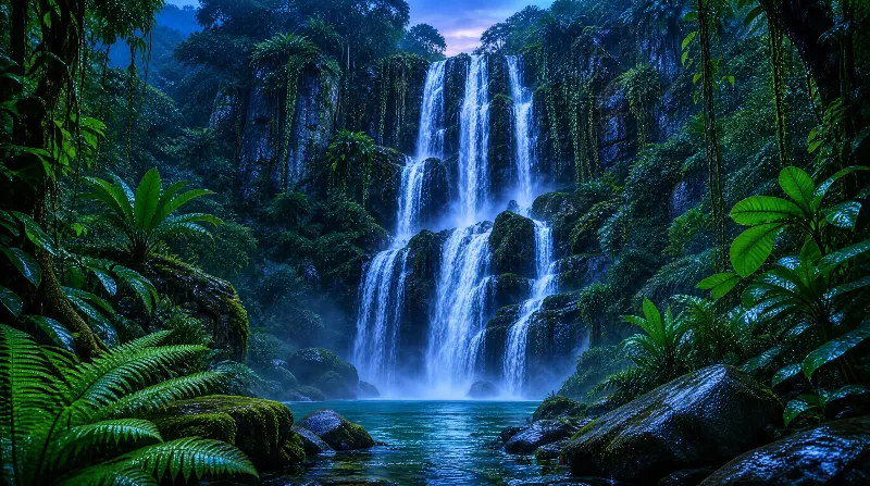 Tropical Rainforest Waterfall