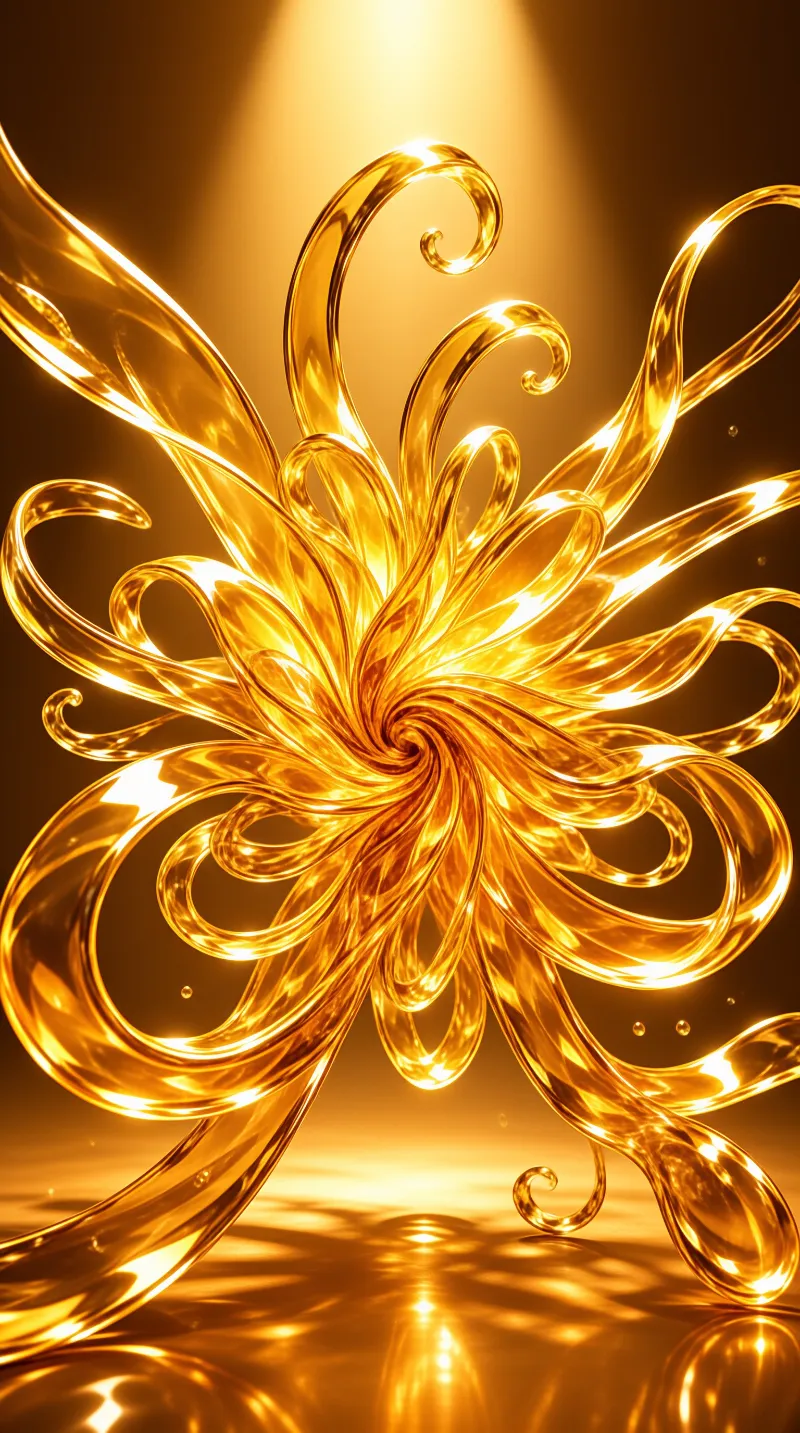 Swirling Golden Fluid