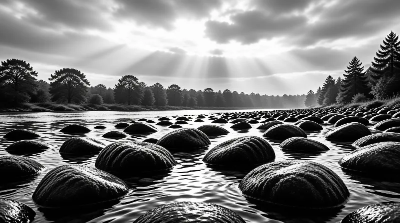 River Rocks Under Sunlight