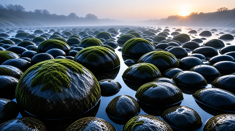 Mossy Rocks at Sunrise