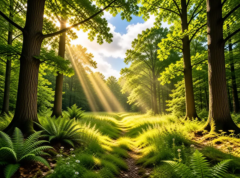 Sunlit Forest Path