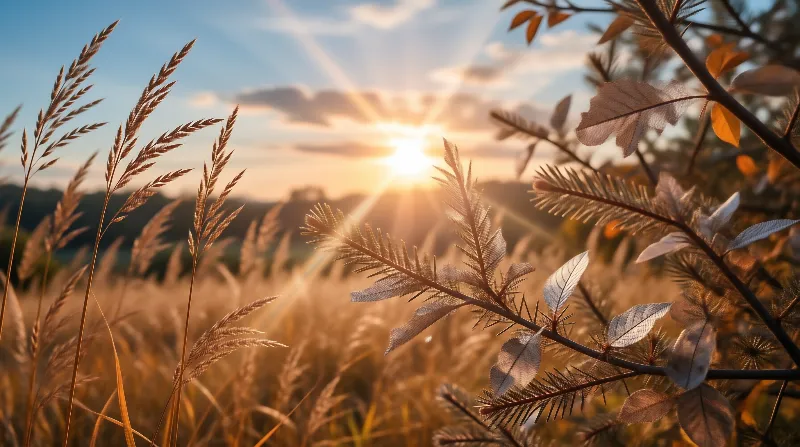 Sunburst Over Golden Grass