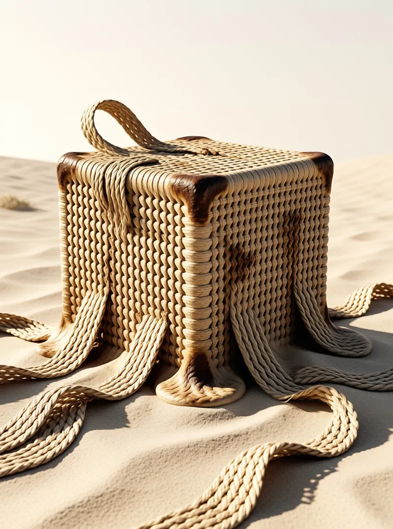 Woven Basket on Sand