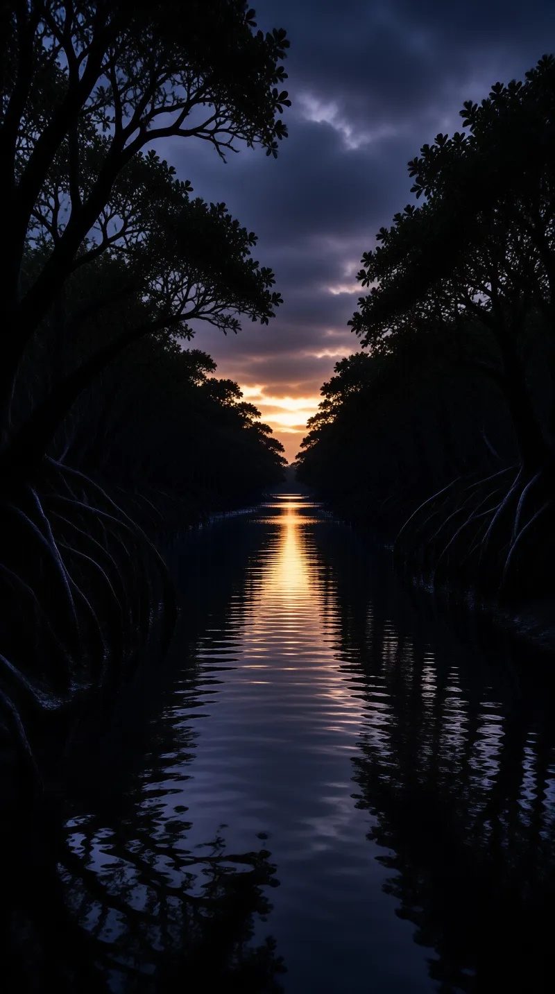 Sunset on Mangrove River
