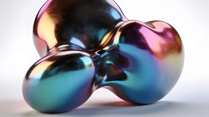 Bold, Metallic Fluid Blob