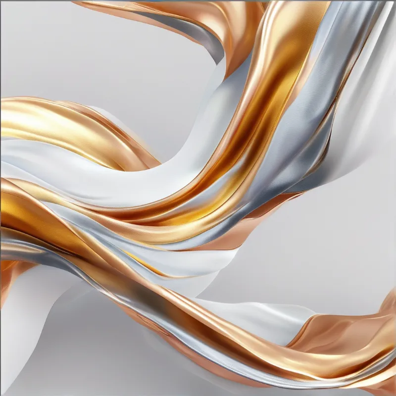 Flowing Gold and Silver Silk