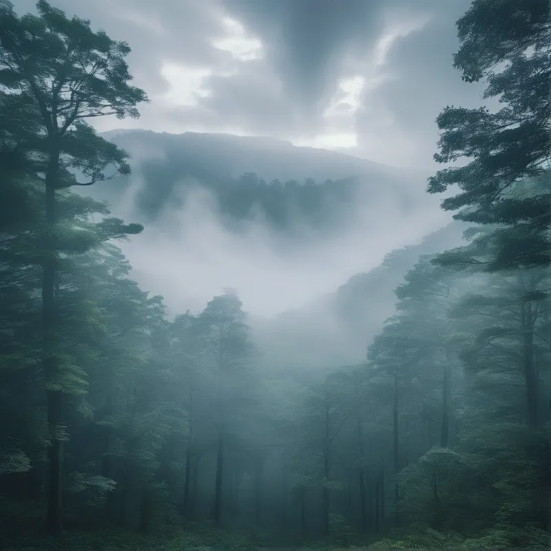 Misty Forest Valley