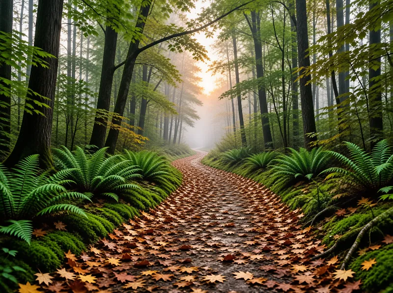Misty Forest Path