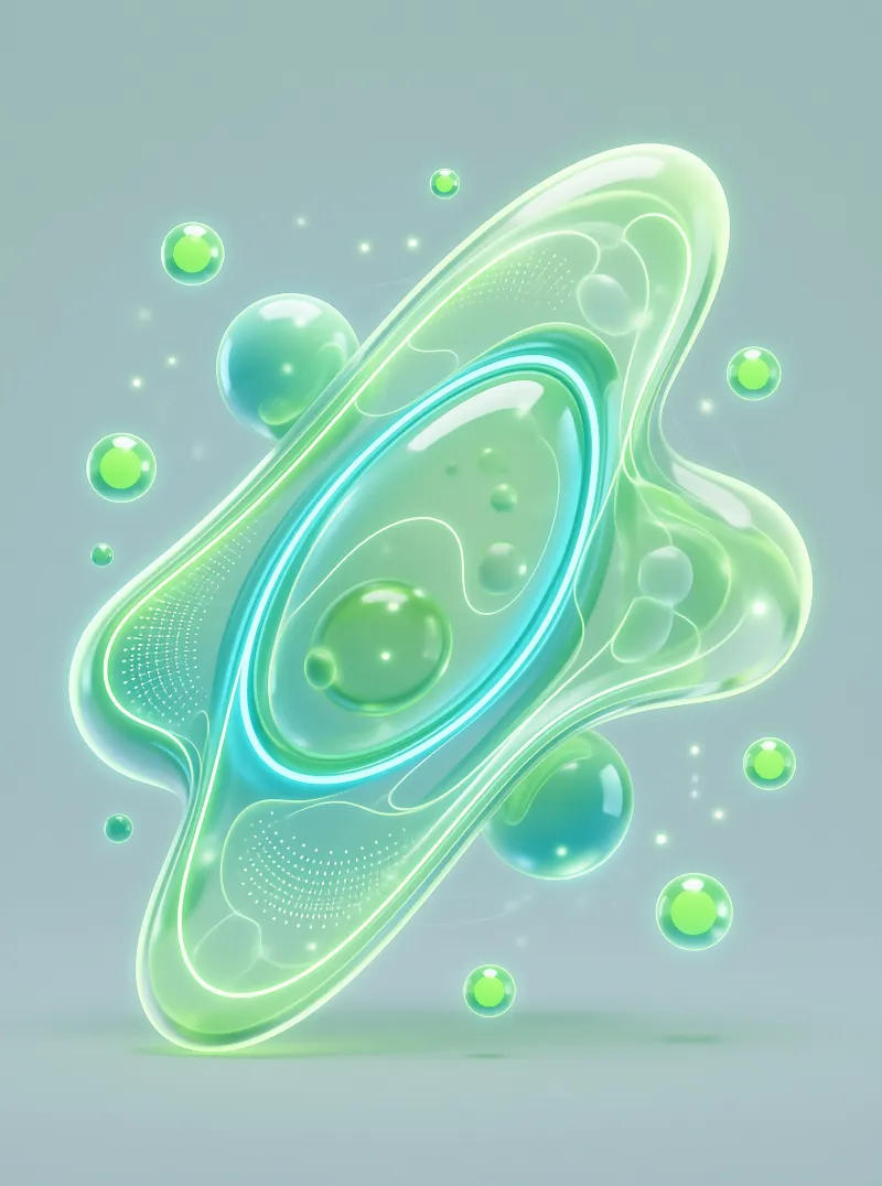 Abstract Glossy Green Fluid
