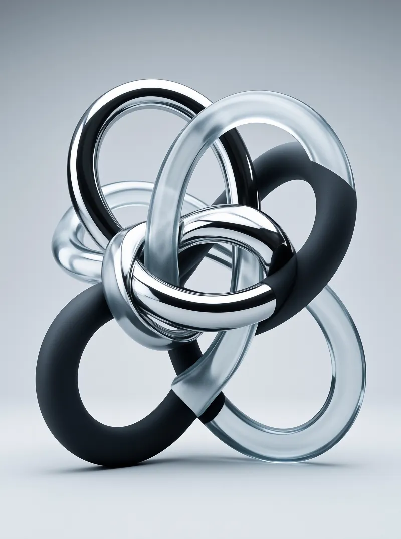Chrome Torus Knot — Minimalist Study