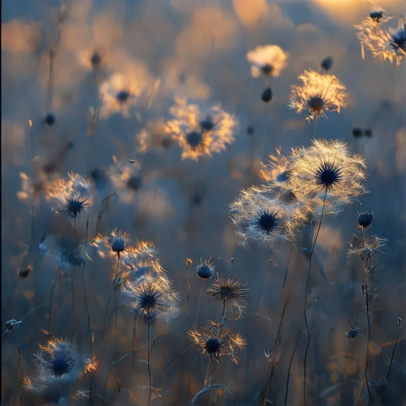 Backlit Wildflower Field