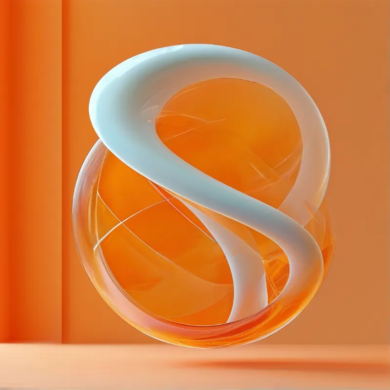Abstract Orange White Shape