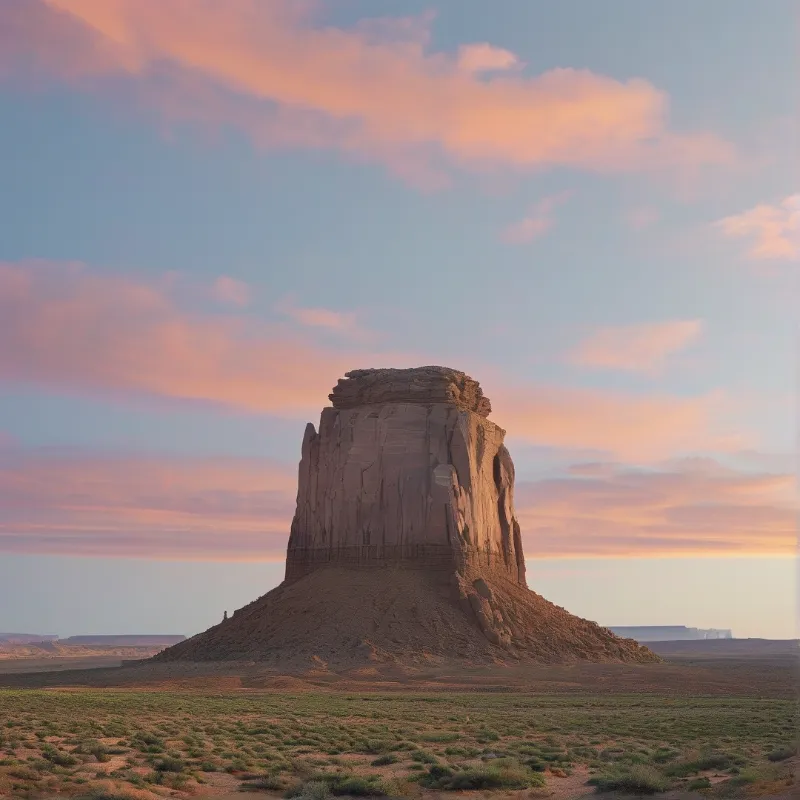Desert Butte at Sunset