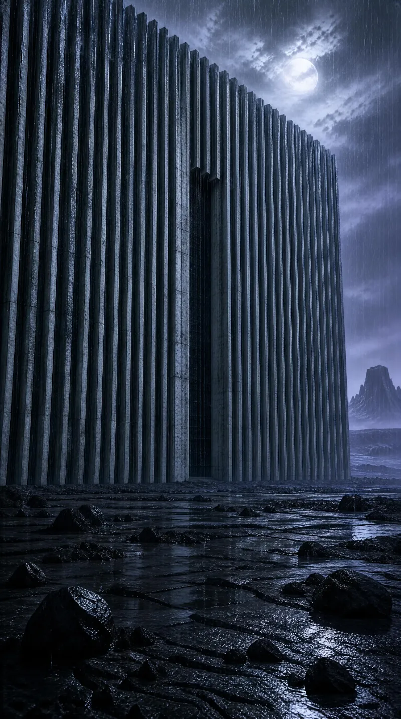 Giant Vertical Structure in Rainy Night