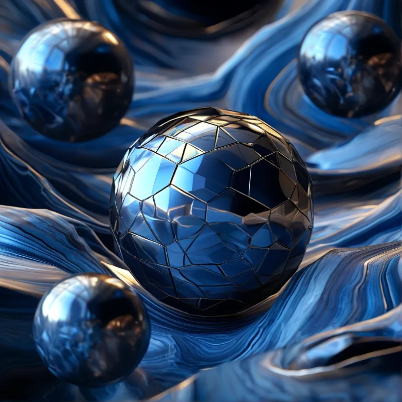 Geometric Blue Sphere Art