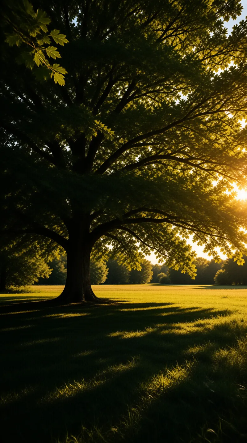 Majestic Tree in Golden Light