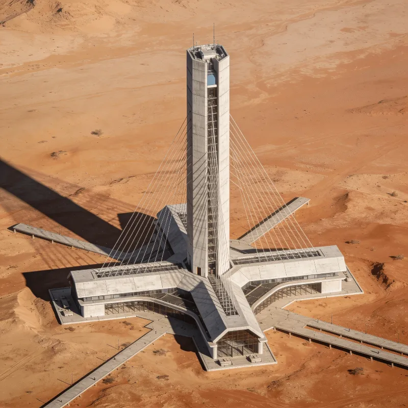 Tower with Tensile Structure — Desert Plain