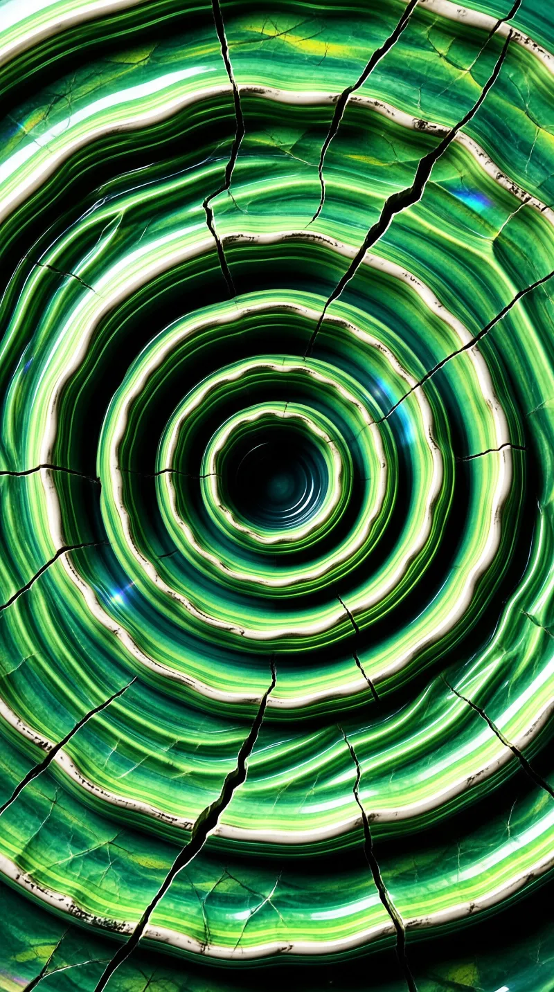 Cracked Green Malachite Swirl