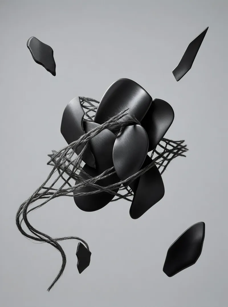 Abstract Black Flower Art