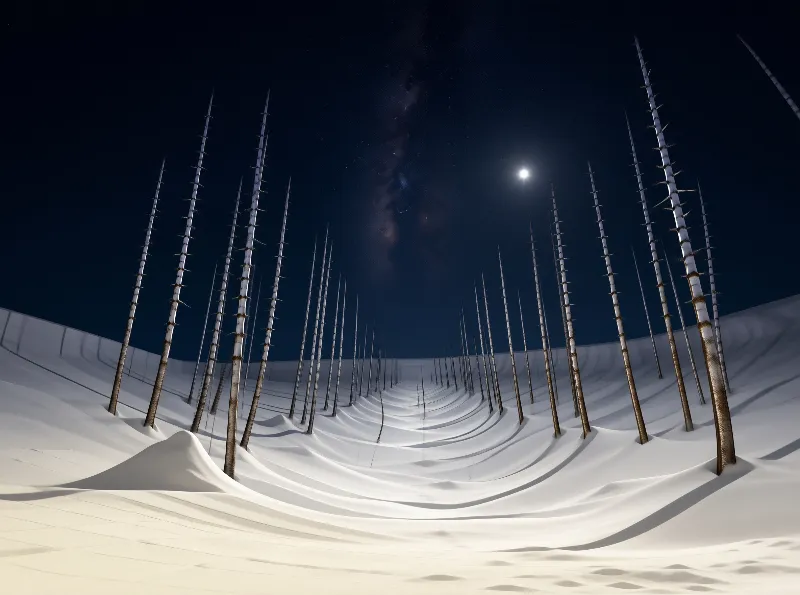 Surreal Spiky Desert Night