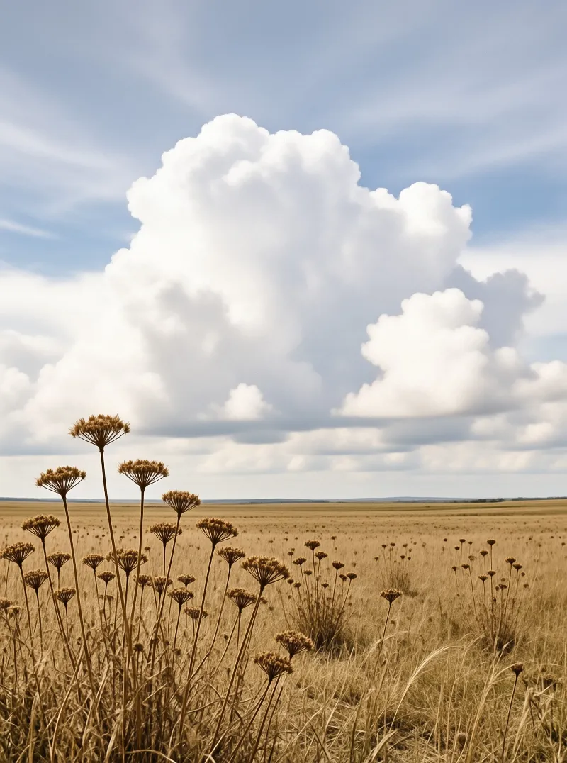 Vast Prairie Under Clouds
