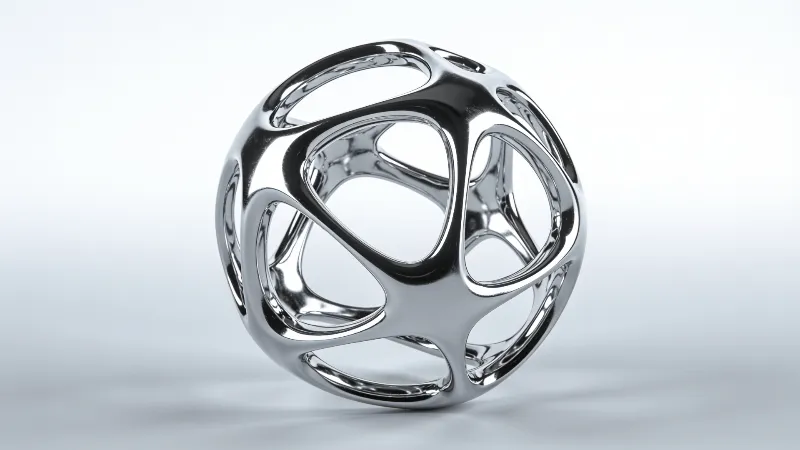 Liquid Chrome, Elegant Geometric Sphere