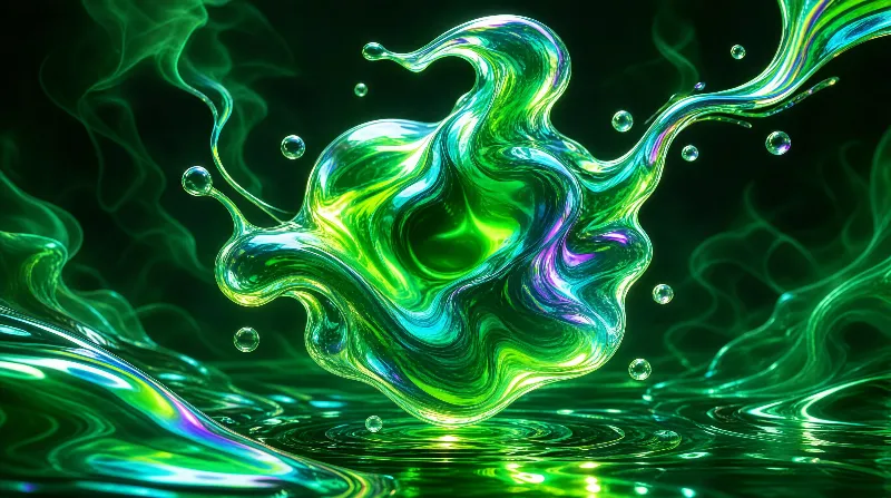 Vibrant Green Liquid Splash