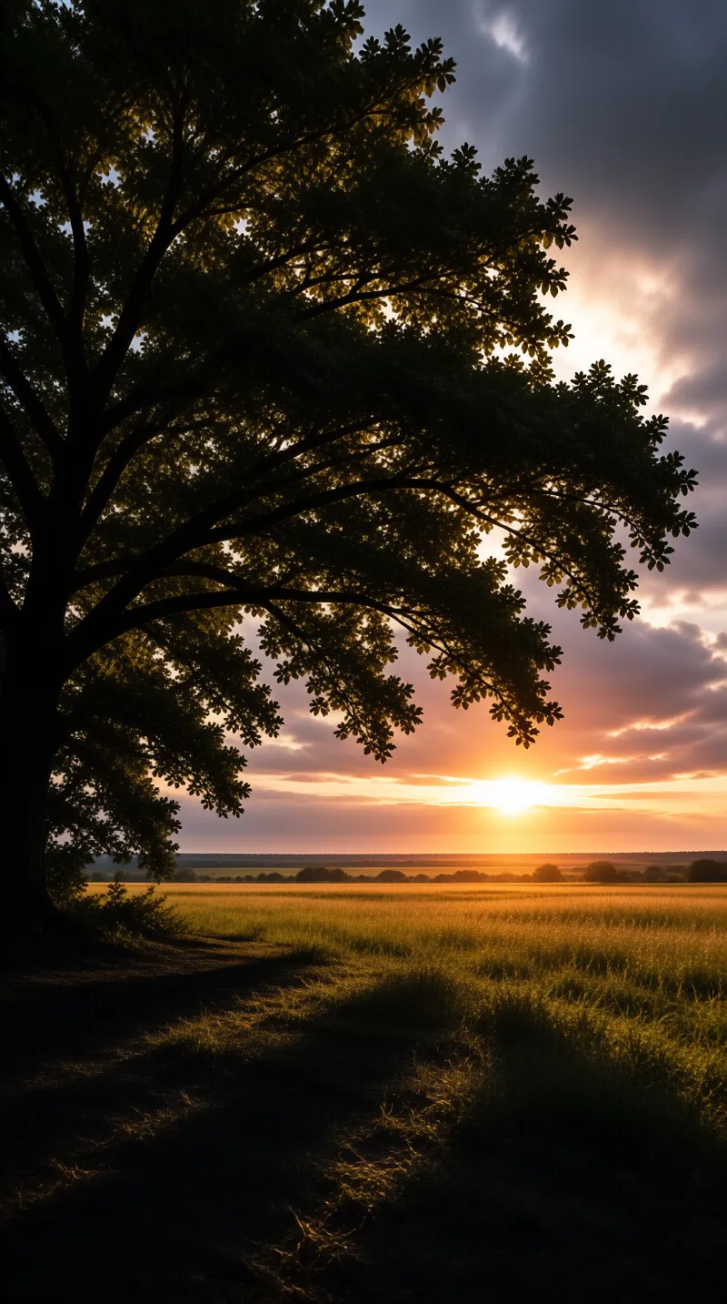 Sunset Over the Fields