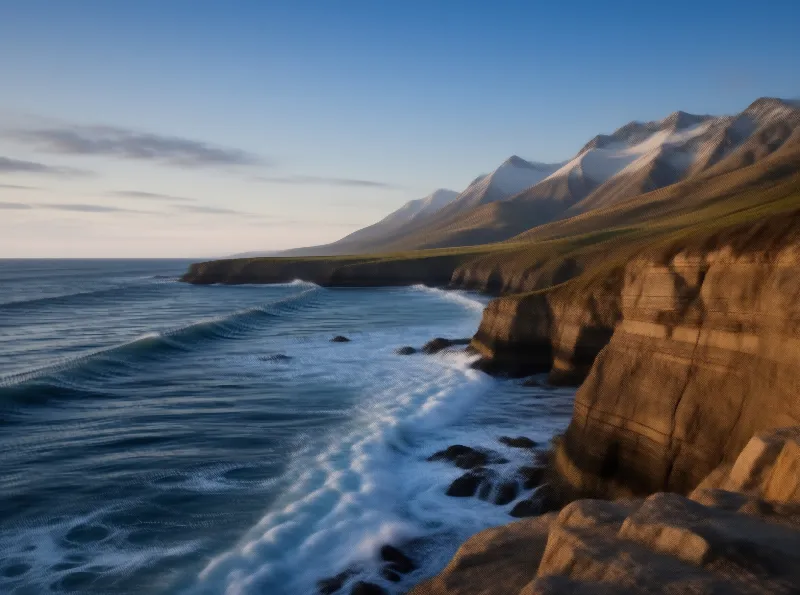 Coastal Cliffs and Waves