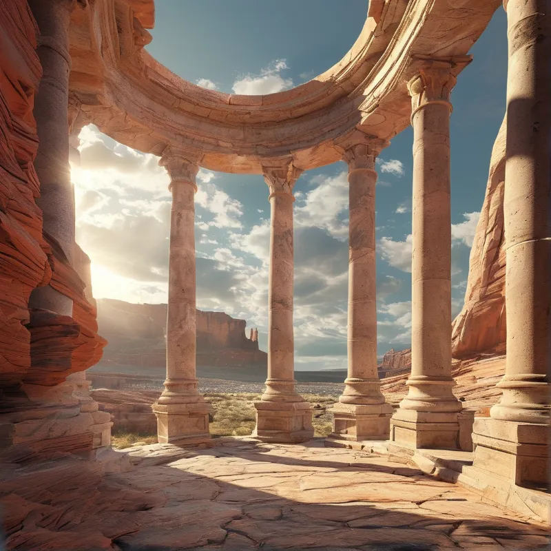 Ancient Ruins in Desert