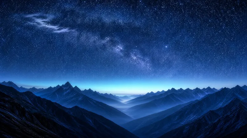 Starry Night Over Mountains