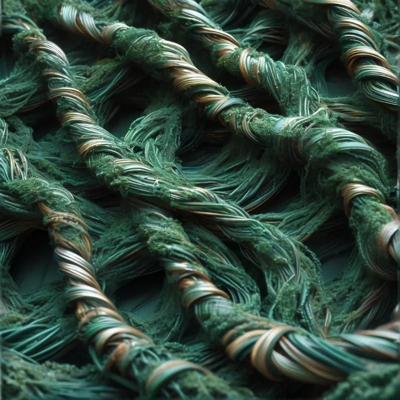 Mossy Twisted Green Fibers