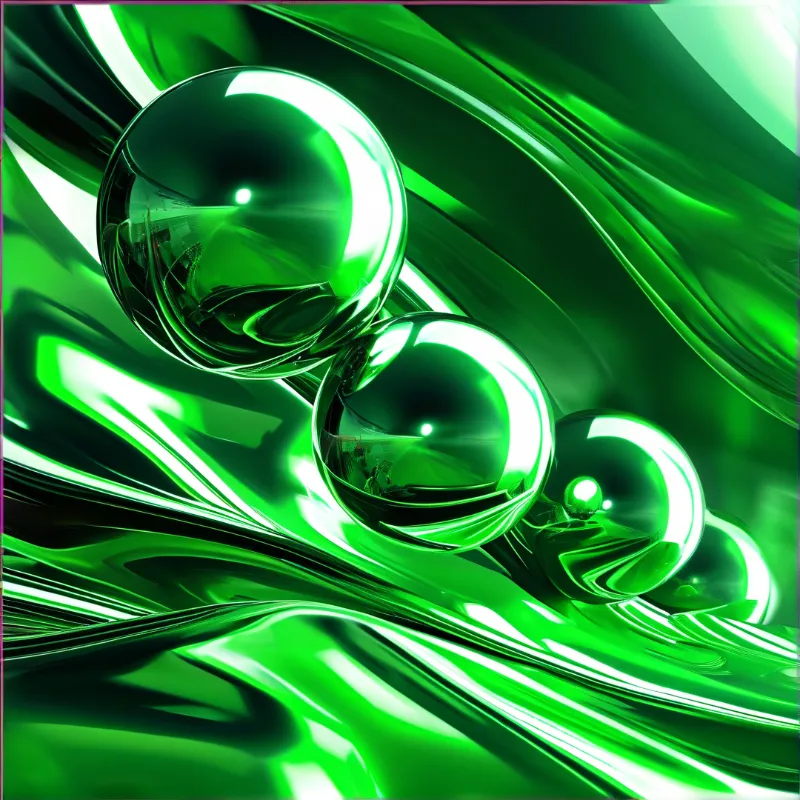 Green Abstract Spheres