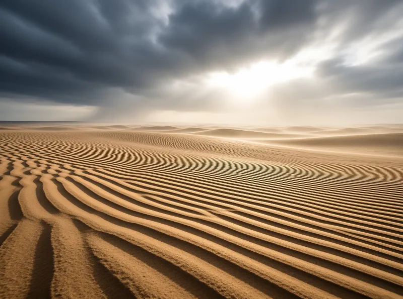 Desert Dunes Under Clouds